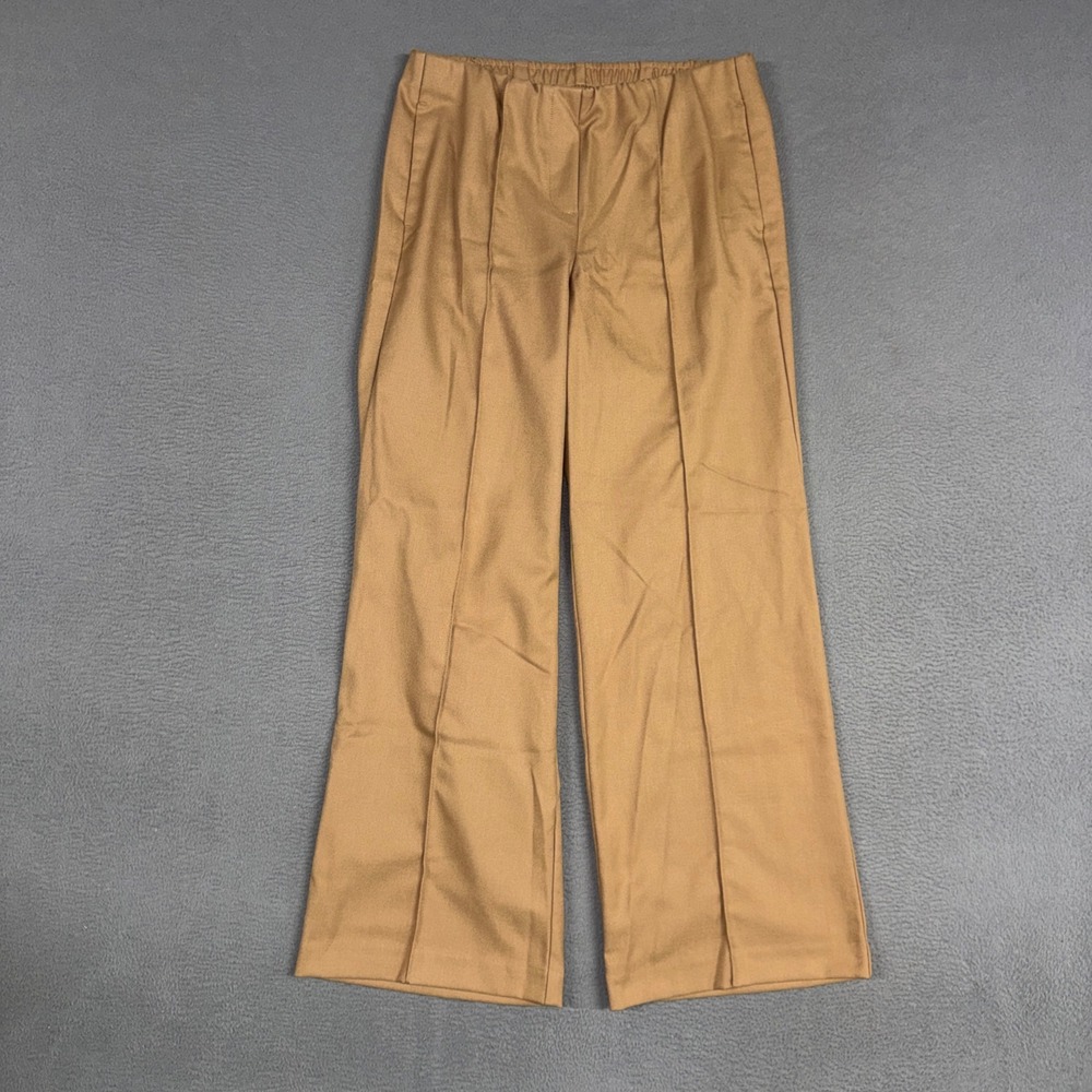 J. Jill Pants Womens Small Petite Brown Wide Leg Pull On Stitched Crease Trouser